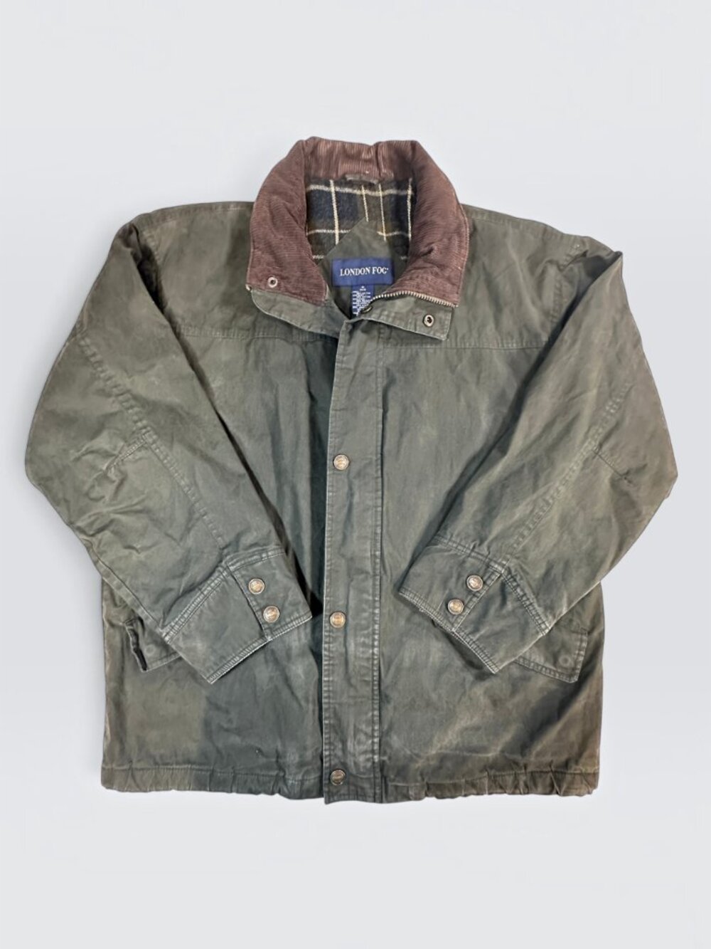 Vintage 90s London Fog Men Med Utility Field Chore Barn Coat Hunting Workwear